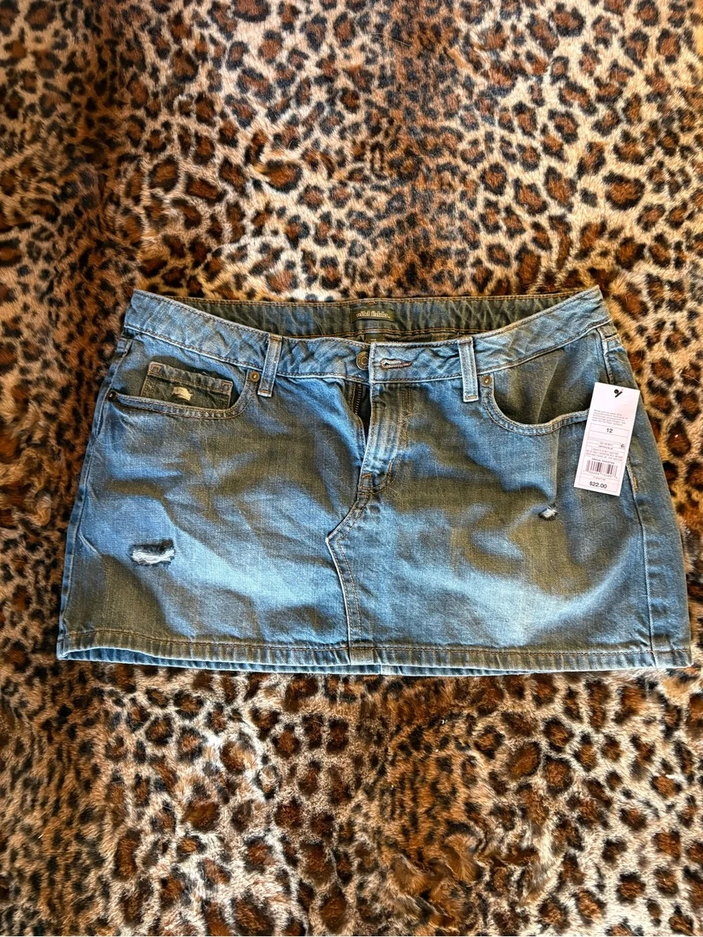 wild fable Light Blue Distressed Denim Mini Skirt